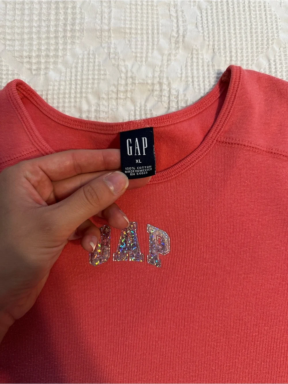 Gap Vintage Holographic Logo Pink Tank Top
